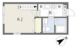 アパルトマン読売ランド 1Kの間取図画像