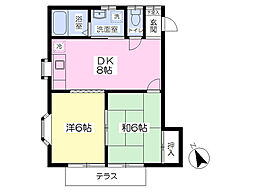 メイフラワーB 1LDKの間取図画像