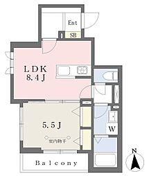 ArtHillsShinyurigaoka 1LDKの間取図画像