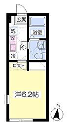 横浜市営地下鉄ブルーライン 三ツ沢下町駅 徒歩8分の賃貸アパート 1階1Kの間取り