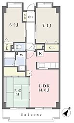 りんでんばうむ上郷 3LDKの間取図画像