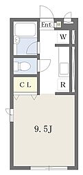 CoralB棟 ワンルームの間取図画像