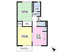 メゾンリヴェール 2DKの間取図画像