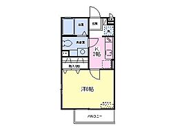 フロレスタ 1Kの間取図画像