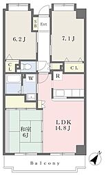 りんでんばうむ上郷 3LDKの間取図画像