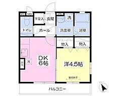 グランデ本郷台 1DKの間取図画像