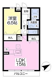 アンジェリーク 1LDKの間取図画像