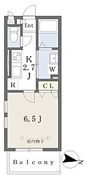 K・リヴェーラ 1Kの間取図画像