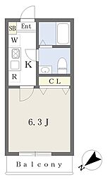 Ｎ−ｈａｒｂａｒ　Ｌａｇｏｏｎ大豆戸町 1階1Kの間取り