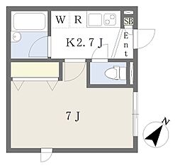 ミルクレイン 1Kの間取図画像