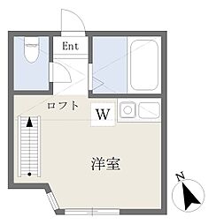 ユナイト白楽ストロベリーフィールズ ワンルームの間取図画像