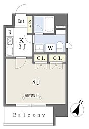 イーリス吉野町 1Kの間取図画像