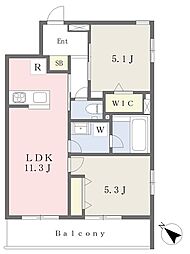 六角橋1丁目マンション 2LDKの間取図画像