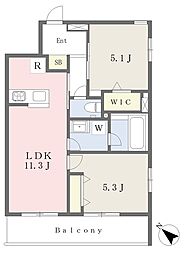 六角橋1丁目マンション 2LDKの間取図画像