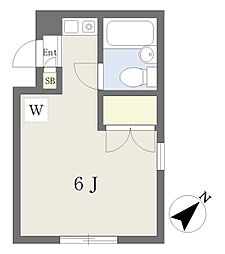 シャトー山手 ワンルームの間取図画像