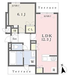 Saray 本牧山手 1LDKの間取図画像
