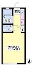 コクスィネル櫻ヶ丘 ワンルームの間取図画像