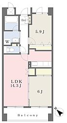 プラウディア新横浜 2LDKの間取図画像