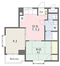 志沢ビルリライアンス 2DKの間取図画像