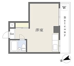 ヴェルメゾン ワンルームの間取図画像
