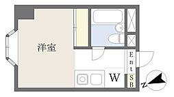 ヴェルメゾン ワンルームの間取図画像