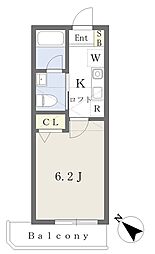 横浜市神奈川区斎藤分町アパート 1Kの間取図画像