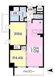 KOCITY45 2LDKの間取図画像