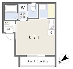 アパート ワンルームの間取図画像