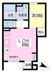 ファインコートII 1階1LDKの間取り
