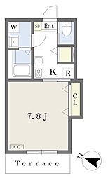 Ｃｏｃｏｋａｒａ 1階1Kの間取り
