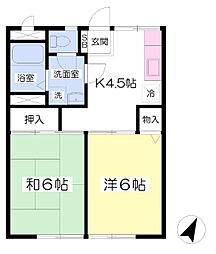 メゾンルシェール 2Kの間取図画像