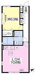 フォレストメゾン神田 1LDKの間取図画像