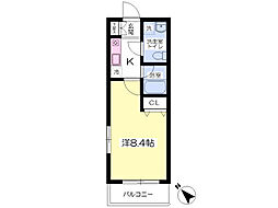 グランディールA 1Kの間取図画像