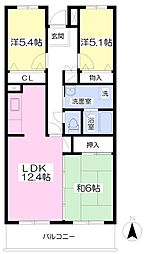 福寿ハイツ 3LDKの間取図画像