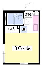 あじさいロード2 ワンルームの間取図画像