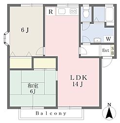 SSハイツ2 2LDKの間取図画像