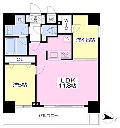 URBANITA岸町 2LDKの間取図画像