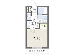 ライスメゾン原山 1Kの間取図画像