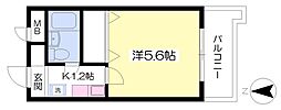ブラン南浦和 1Kの間取図画像