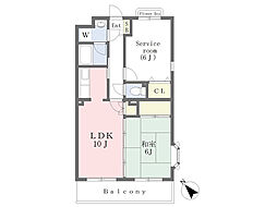 ドミール武蔵浦和 1SLDKの間取図画像