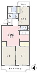 寿コーポ 3LDKの間取図画像