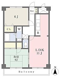 グリーンヴィラ・武蔵浦和 2LDKの間取図画像