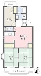 寿コーポ 3LDKの間取図画像