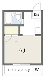 ウエストウイング ワンルームの間取図画像