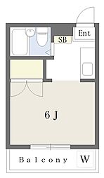 ウエストウイング ワンルームの間取図画像