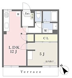 サンハイツ美園A棟 1LDKの間取図画像