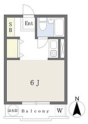 ゼルコバ611 ワンルームの間取図画像
