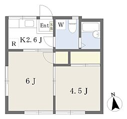 ガーデンハウス大東 2Kの間取図画像