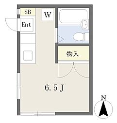 西武新宿線 田無駅 徒歩2分の賃貸アパート 1階ワンルームの間取り