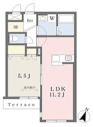 （仮）川口市戸塚6丁目新築計画 1階1LDKの間取り